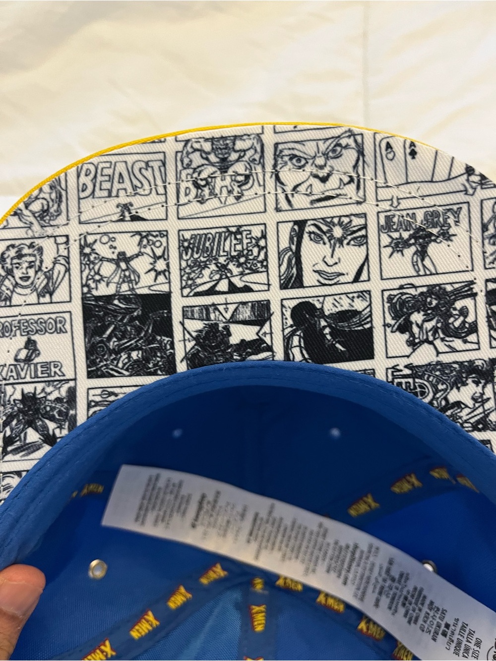 Disney Blue and Yellow Kids X-Men Hat with Pins - Picture 4 of 6